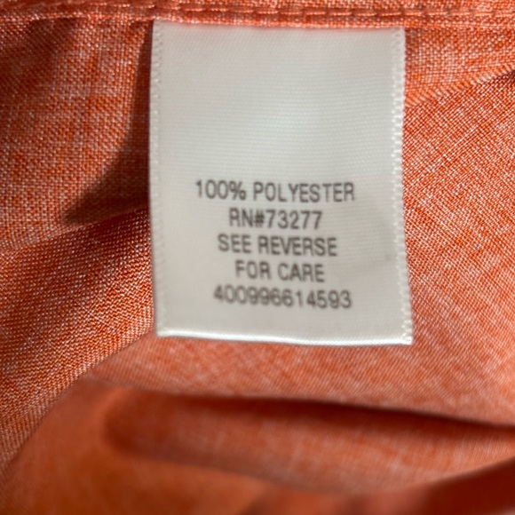 Croft & Barrow Quick Dry Button Down Shirt Men’s XL Orange Short Sleeve - Picture 5 of 10